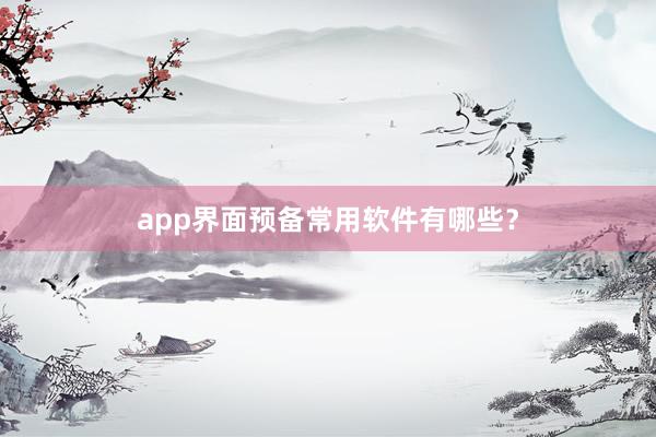 app界面预备常用软件有哪些？